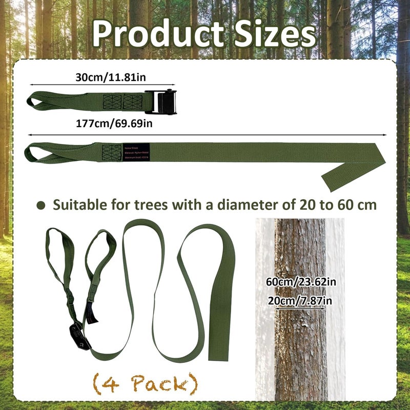 Vecacosic Hunting Climbing Stick Replacement Straps Heavy Duty Tree Stand Climbing Stick Straps Climbing Stick Accessories To Fix Most Hang-On's Platforms And Sticks, Easy To Adjust, Sturdy And Durable - Image 2